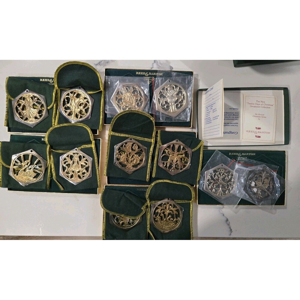 Vintage Reed and Barton 12 Days of Christmas Ornament Collection. Full Set 83-88